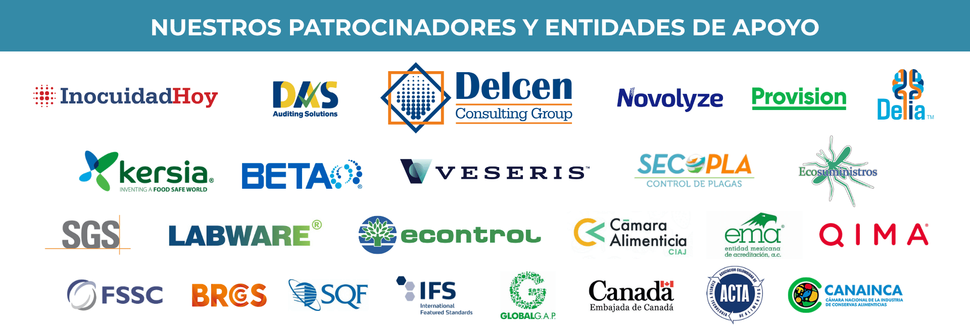 Nuestros patrocinadores y entiedades